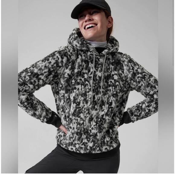 Athleta Tugga Sherpa Jacquard Hoodie Sz S - Picture 1 of 10
